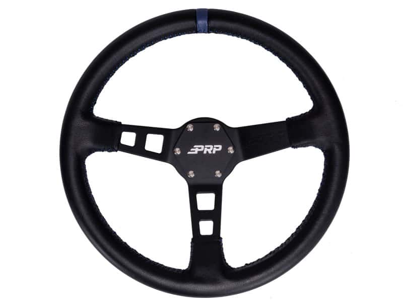 PRP Seats — PRP Deep Dish Leather Steering Wheel- Blue - view 1