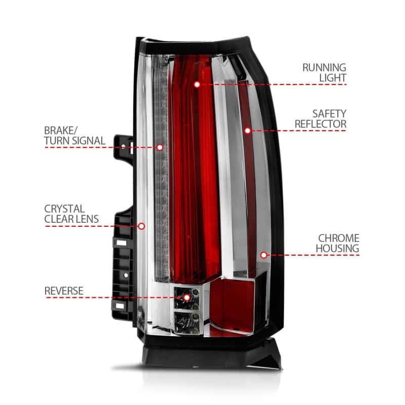 ANZO — ANZO 2015-2017 Chevrolet Suburban/Tahoe LED Taillights Chrome
Tail Light Set
TailLightSet - view 5