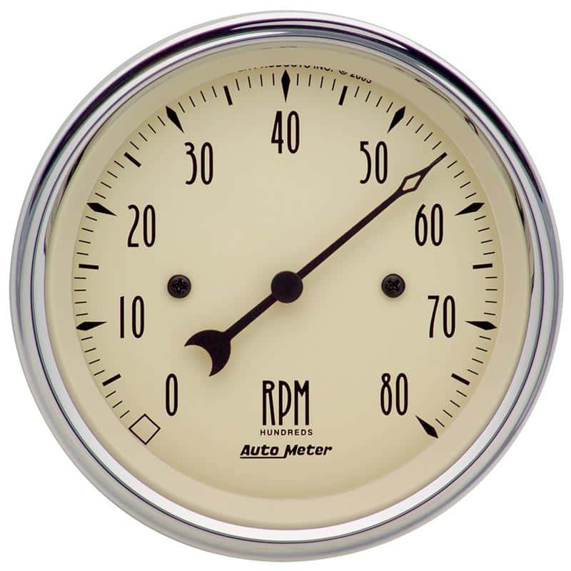 AutoMeter — Autometer 3-3/8in. Antique Beige 8K RPM In-Dash Tachometer Gauge
GA 3-3/8" 8K RPM AB - view 2