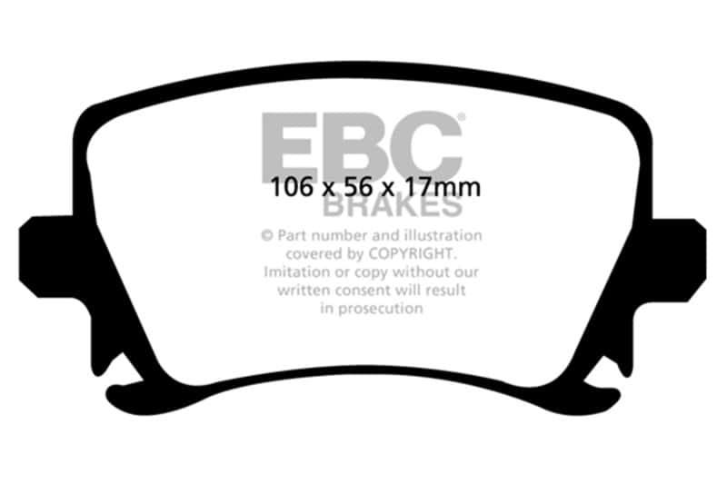 EBC — EBC 06-13 Audi A3 2.0 Turbo (Girling rear caliper) Yellowstuff Rear Brake Pads
Disc Brake Pad - view 1