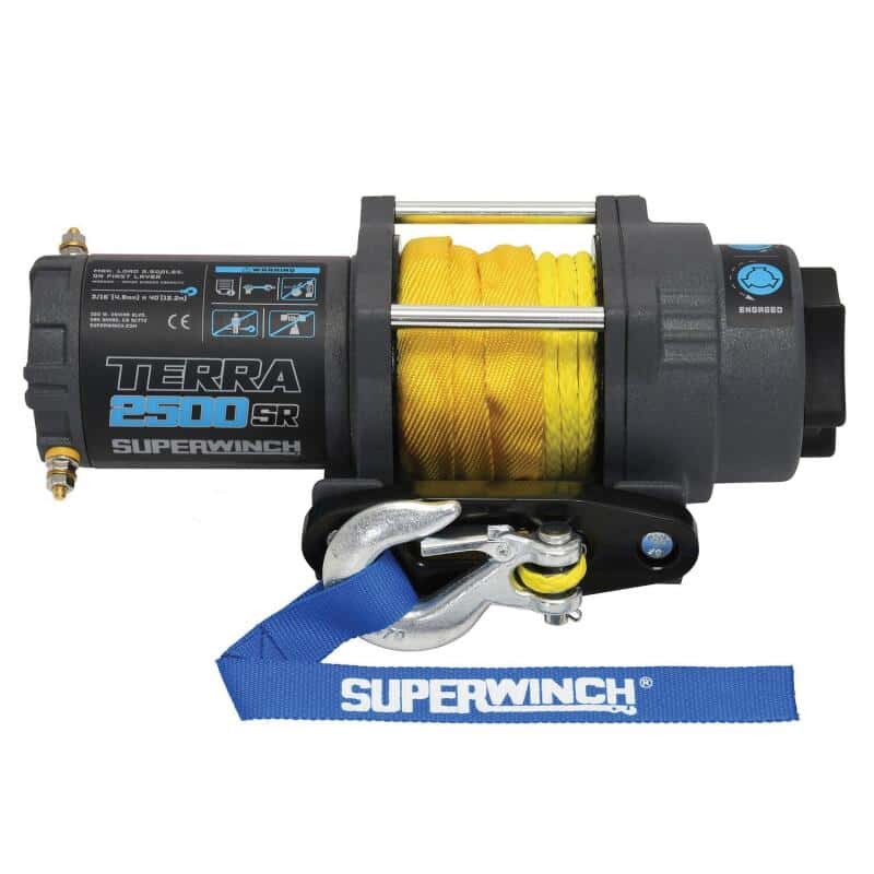 Superwinch — Superwinch 2500 LBS 12V DC 3/16in x 40ft Synthetic Rope Terra 2500SR Winch - Gray Wrinkle - view 2