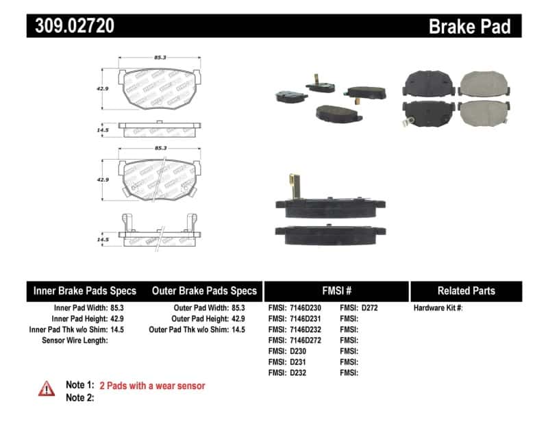 Stoptech — StopTech Performance 89-98 240SX Rear Brake Pads
Sprt Brk Pad W/Hdwr - view 7