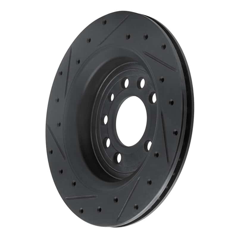 R1 Concepts — R1 08-11 Saab 9-3 Rear Right Drilled & Slotted Black Brake Rotor
R1 Brake Rotor Drill - view 4