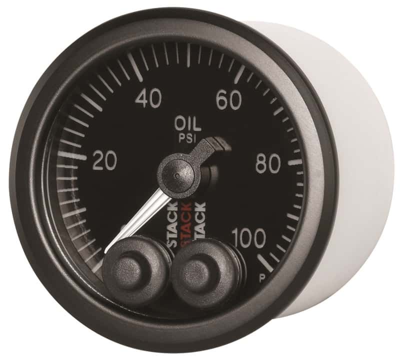AutoMeter — Autometer Stack Instruments Pro Control 52mm 0-100 PSI Oil Pressure Gauge - Black (1/8in NPTF Male)
Ga OilP PC Bk 100psi - view 3