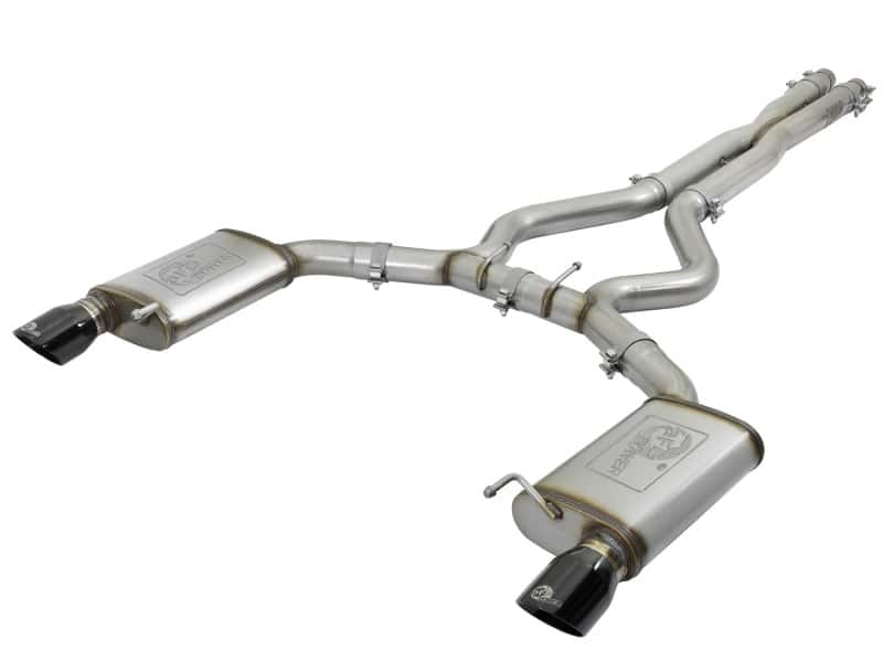 aFe — aFe MACHForce XP 3in 304 SS Cat-Back Exhausts w/ Black Tips 15-17 Ford Mustang GT V8-5.0L/V6-3.7L
Cat-Back Exhaust - view 1