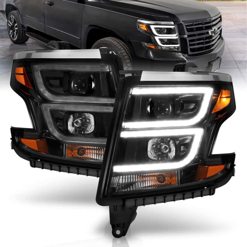 ANZO — ANZO 2015-2020 Chevy Tahoe Projector Headlights Plank Style Black w/DRL
Head Light Set
HdLtSet - view 1