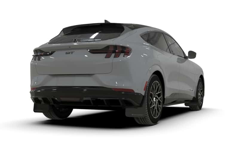 Rally Armor — Rally Armor 21-25 Ford Mustang Mach-E/GT/Rally Black Mud Flap w/White Logo
Mud Flap - view 3