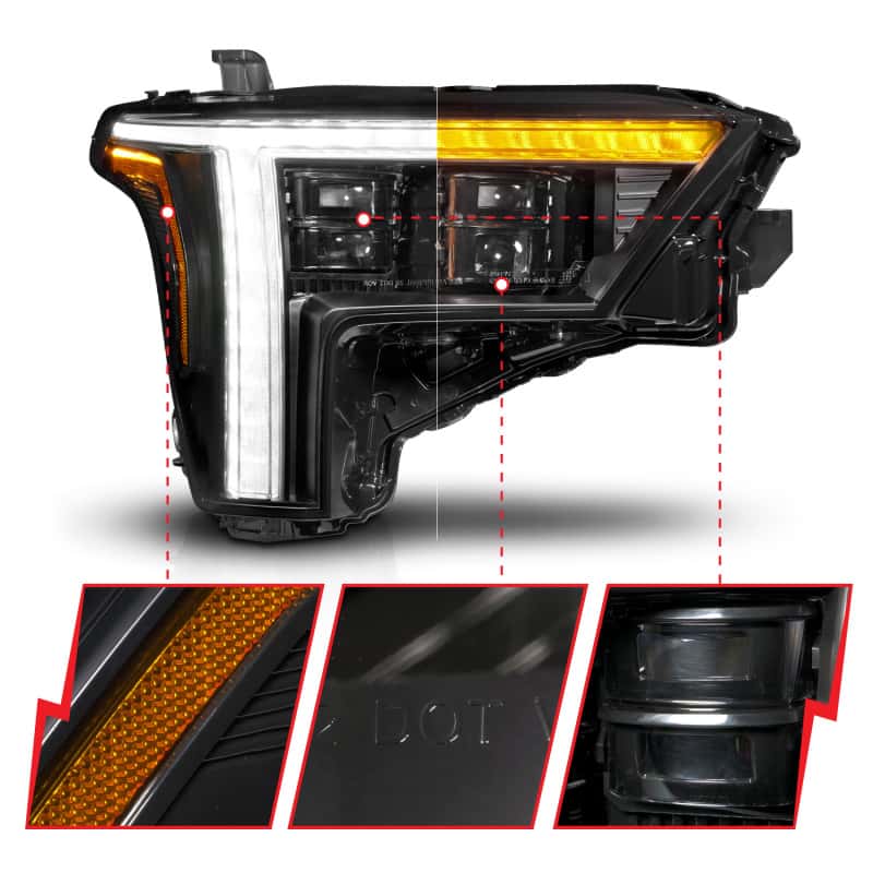 ANZO — ANZO 22-24 Toyota Tundra (w/Factory LED Refl.) Z-Series Full LED Proj Headlights - Pass. Side ONLY - view 2