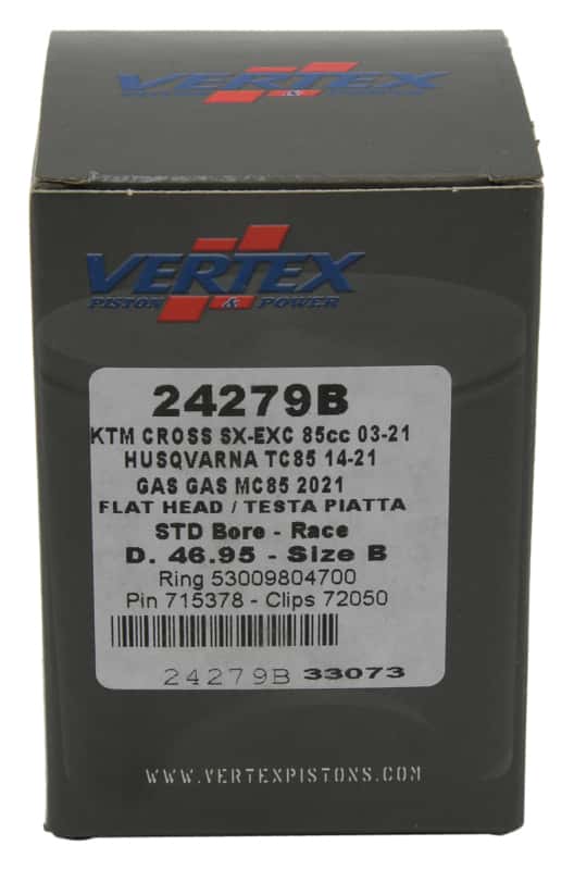 Vertex Pistons — Vertex Piston 09-24 KTM 85 SX 85cc Cast Race Piston Kit - view 4