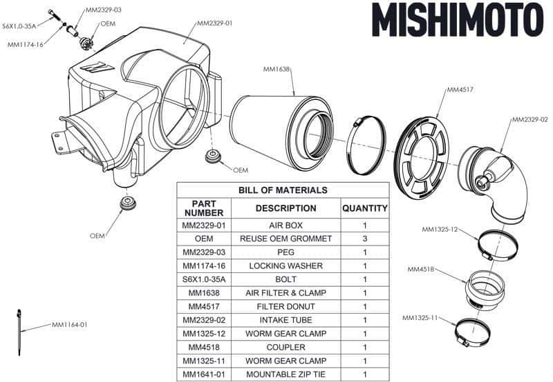 Mishimoto — Mishimoto 2019+ Ford Ranger 2.3L EcoBoost Air Intake w/ Oiled Filter
Cold Air Intake - view 2