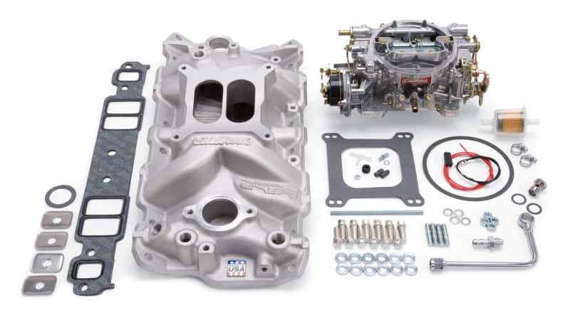 Edelbrock — Edelbrock Manifold And Carb Kit Performer Eps Small Block Chevrolet 1957-1986 Natural Finish
POWER PKG - view 4