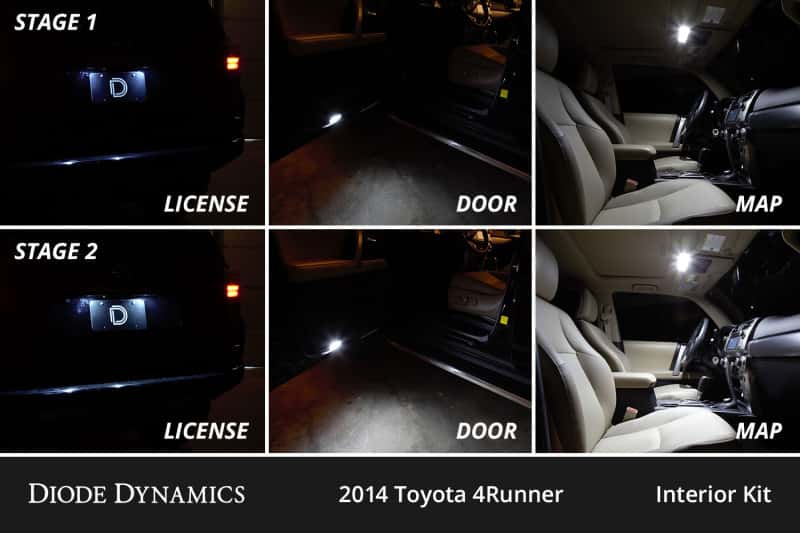 Diode Dynamics — Diode Dynamics 10-24 Toyota 4Runner Interior LED Kit Cool White Stage 2 - view 4