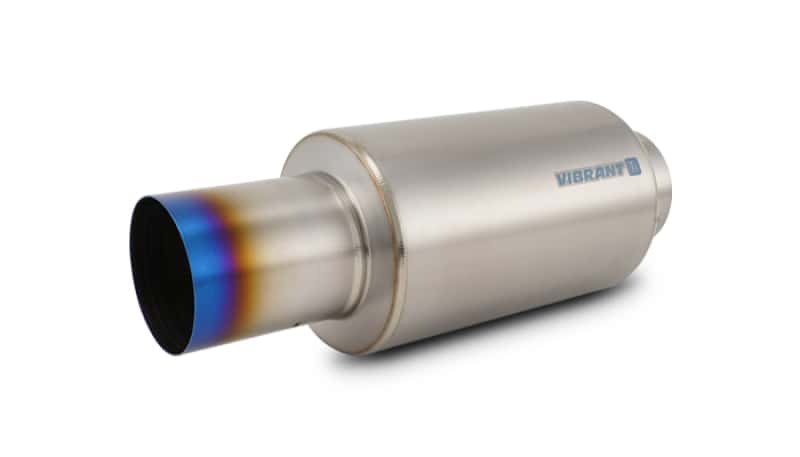 Vibrant — Vibrant Titanium Muffler w/Straight Cut Burnt Tip 4in Inlet / 4in Outlet
4"InOutMuffBurntTip - view 2