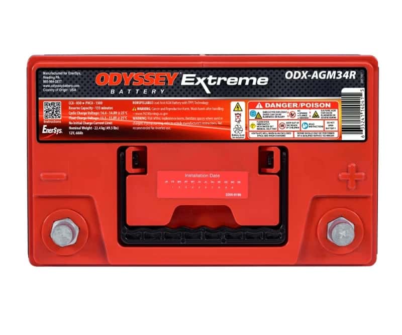 Odyssey Battery — Odyssey Battery Auto/Truck/Heavy Duty & Commercial Extreme AGM Battery (34R-PC1500T)
Odyssey ODX-AGM34R - view 3