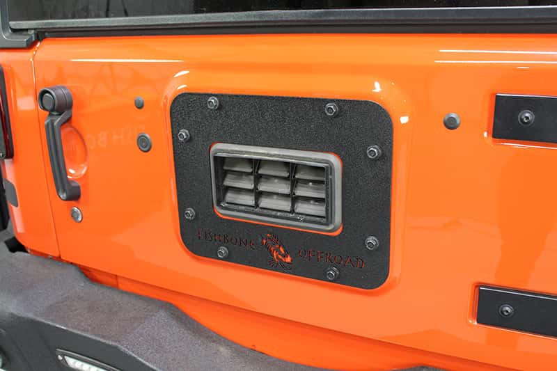 Fishbone Offroad — Fishbone Offroad 07-18 Jeep Wrangler JK Aluminum Tailgate Plate - Black Textured Powdercoat - view 4