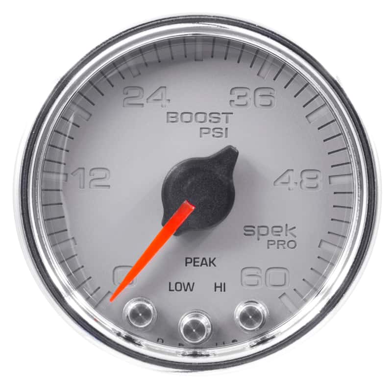 AutoMeter — Autometer Spek-Pro Gauge Boost 2 1/16in 60psi Stepper Motor W/Peak & Warn Slvr/Chrm
GA 2" BST 60 SCC SPK - view 4