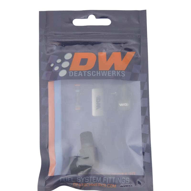 DeatschWerks — DeatschWerks 90-Degree 1/8in NPT Male to Female 1/8in NPT - Anodized Matte Black
Lines & Fittings - view 2