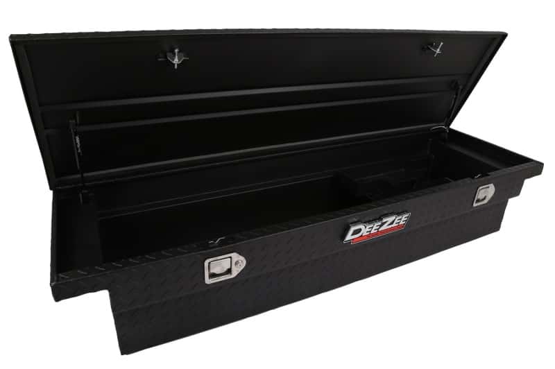 Dee Zee — Dee Zee Universal Tool Box - Red Crossover - Single Lid Black BT (Low/Txt Blk)
ToolBxTrkBedRTR - view 4