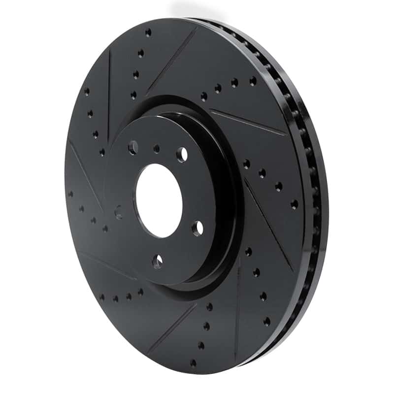 R1 Concepts — R1 07-15 Infiniti Q60 Front Left Drilled & Slotted Black Brake Rotor
R1 Brake Rotor Drill - view 2