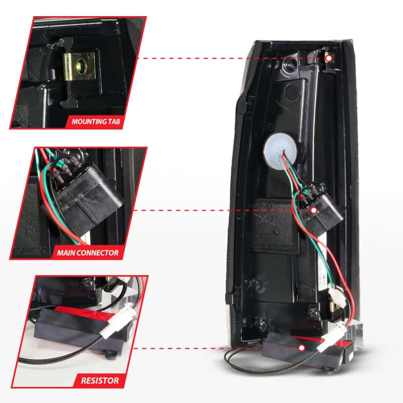ANZO — ANZO 88-99 Chevy/GMC C/K1500/2500/3500 Full LED Light Tube Taillights Black Housing Clear Lens
TailLightSet - view 5
