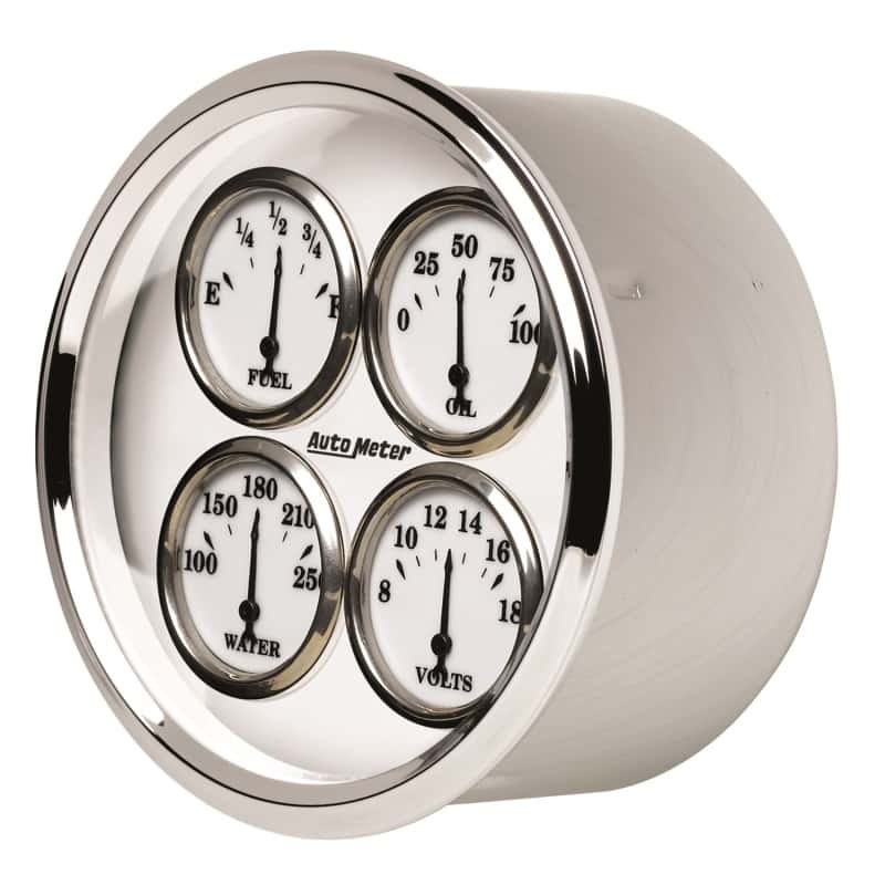 AutoMeter — AutoMeter Gauge Quad 5in. 0 Ohm(e) to 90 Ohm(f)Elec Old Tyme White II
5" QUAD GA, FUEL LEV - view 2