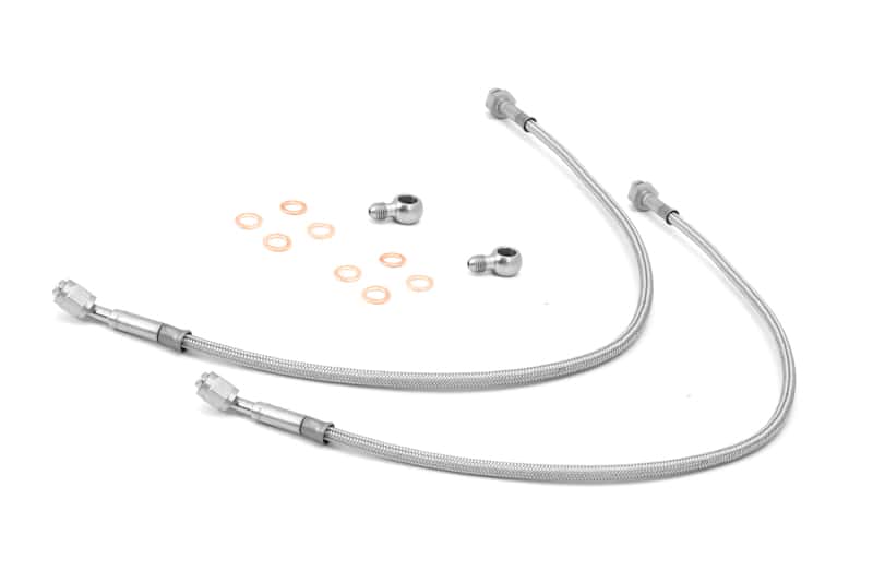 Rugged Ridge — Rugged Ridge Front Brake Hoses Stainless 97-06 Jeep Wrangler TJ
JEEP_HARDPARTS - view 2