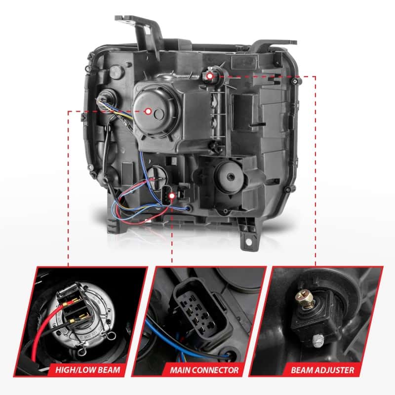 ANZO — ANZO 14-15 GMC Sierra 1500/2500HD/3500HD Plank Style Projector Headlight - Chrome Housing
Head Light Set
HdLtSet - view 5