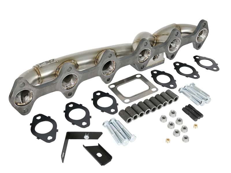 aFe — aFe Twisted Steel Header w/ T4 Turbo Manifold 03-07 Dodge Diesel L6-5.9L
Exhaust Manifold - view 2