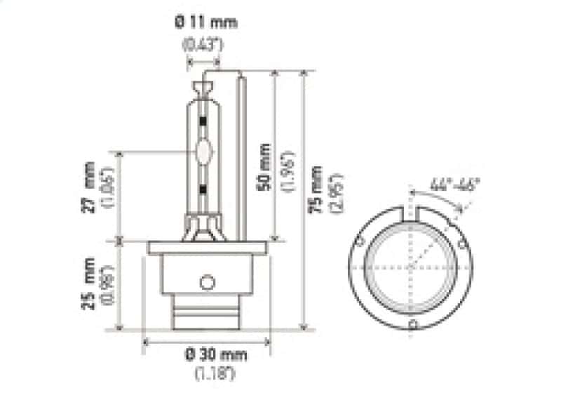 Hella — Hella Xenon D2S Bulb P32-2d 85V 35W 4300k
D2S 4300 K Xen Bulb - view 4