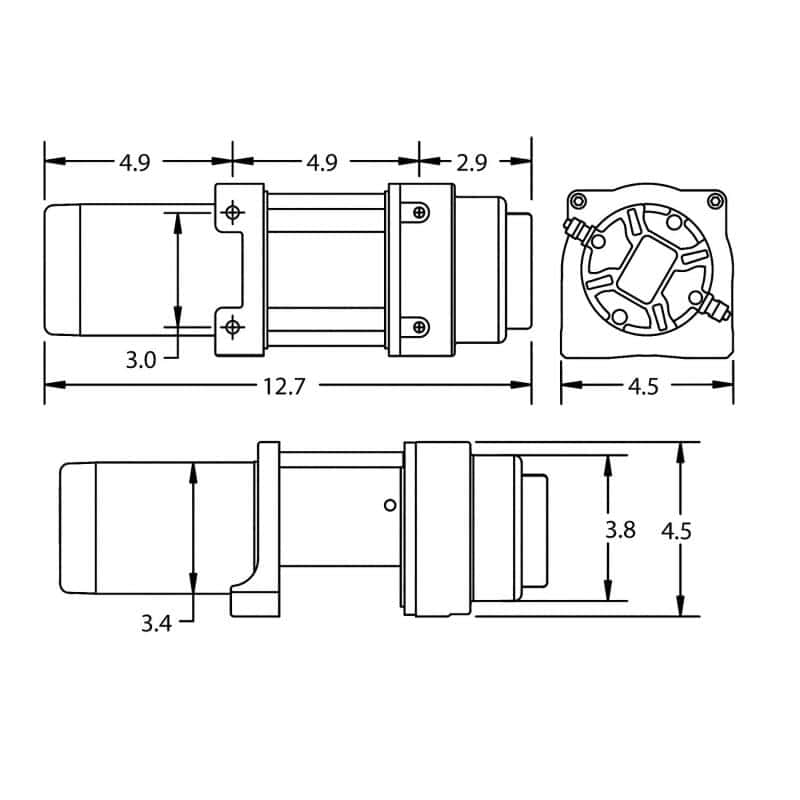Superwinch — Superwinch 2500 LBS 12V DC 3/16in x 40ft Steel Rope Terra 2500 Winch - Gray Wrinkle - view 13