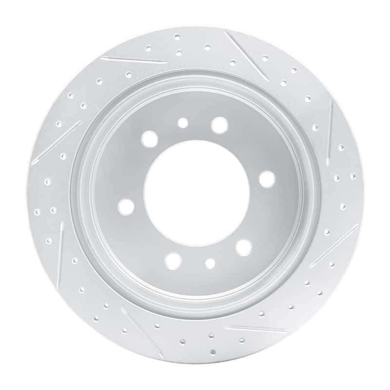R1 Concepts — R1 06-10 Hummer H3T Rear Left Drilled & Slotted Geo-Carbon Rotor - view 5