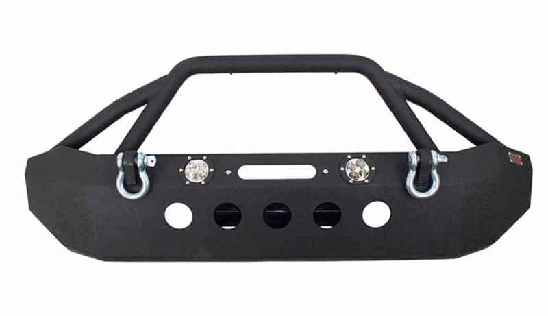 Fishbone Offroad — Fishbone Offroad 07-18 Jeep Wrangler Front Winch Bumper W/LEDs Full Width - Blk Textured Powdercoat - view 1
