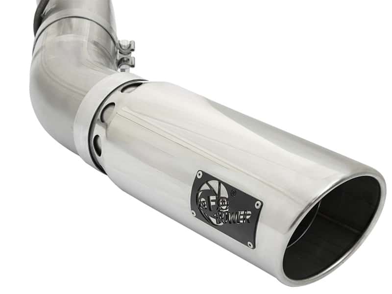 aFe — aFe LARGE BORE HD 5in 409-SS DPF-Back Exhaust w/Polished Tip 2017 GM Duramax V8-6.6L (td) L5P
DPF-Back Exhaust - view 4