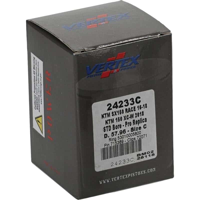 Vertex Pistons — Vertex Piston 16-22 KTM 150 SX 150cc Cast Race Piston Kit - view 5