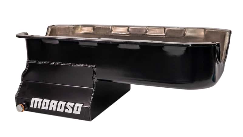 Moroso — Moroso Pre-85 Chevrolet Small Block (w/Driver Side Dipstick) Wet Sump 7qt 8.25in Steel Oil Pan - Blk - view 1