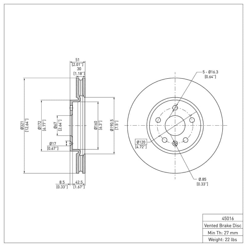 DFC — DFC 10-25 Buick LaCrosse Front GeoSPEC Coated Rotor
DFC Brake Rotor - view 6