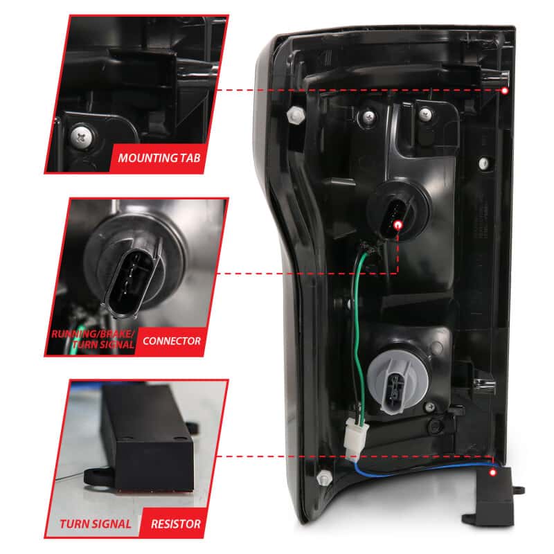 ANZO — ANZO 2015-2017 Ford F-150 LED Taillights Black
Tail Light Set
LED Taillights - view 13