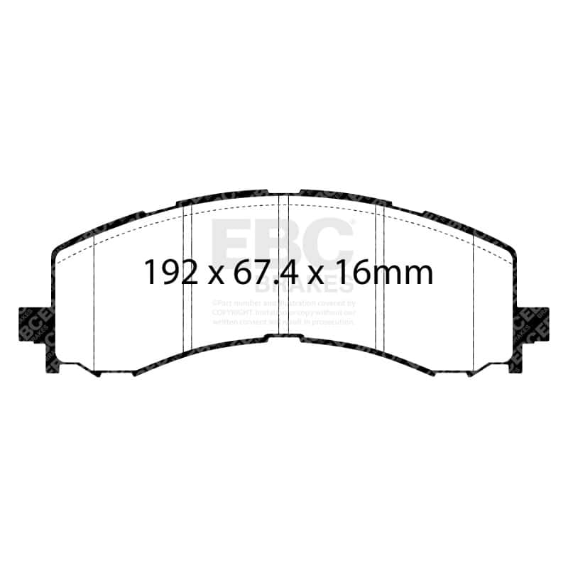 EBC — EBC 2022+ Ford Bronco Raptor Yellowstuff Front Brake Pads
Disc Brake Pad - view 2