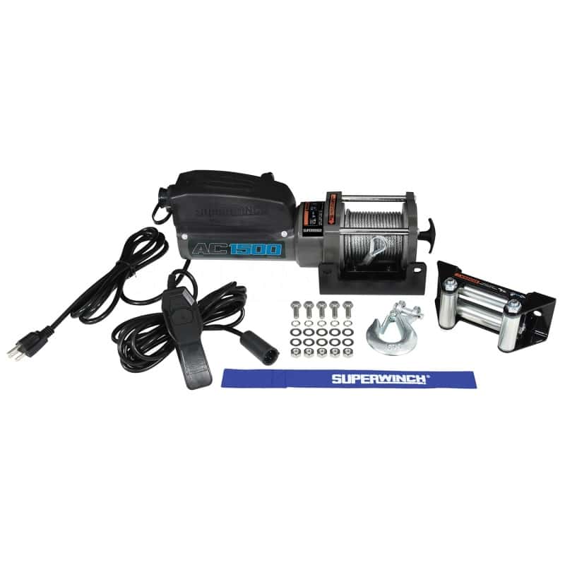 Superwinch — Superwinch 1,500 lbs. 1.1 HP 120V AC 1/8 In x 35ft. Wire Rope - Gray Wrinkle - view 6