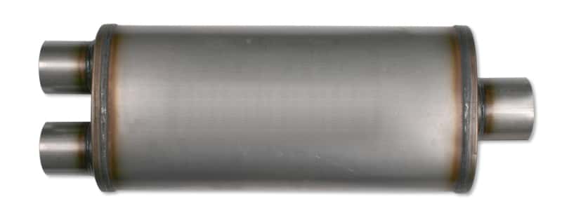 Diamond Eye Performance — Diamond Eye Muffler 3-1/2in DL IN/SGL OUT 22in BODY 28in OVERALL OVAL
MUFFLER; 3.5in.; S/D - view 4