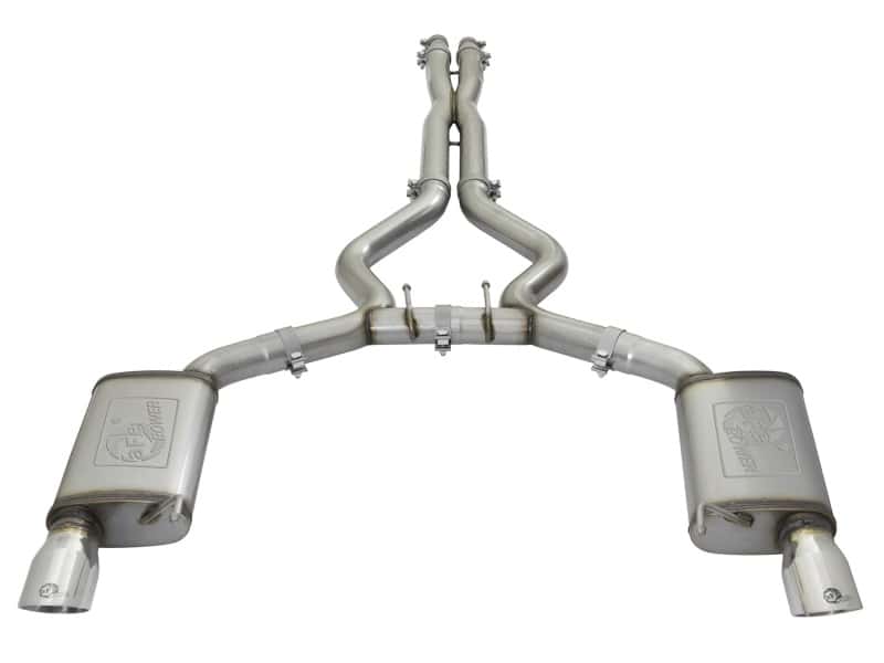 aFe — aFe MACHForce XP 3in 304 SS Cat-Back Exhausts w/ Polished Tips 15-17 Ford Mustang GT V8-5.0L/V6-3.7L
Cat-Back Exhaust - view 2