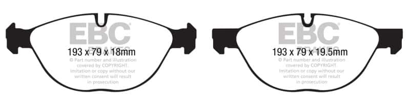 EBC — EBC 10-14 BMW X5 4.4 Twin Turbo (50) Redstuff Front Brake Pads
Disc Brake Pad - view 1