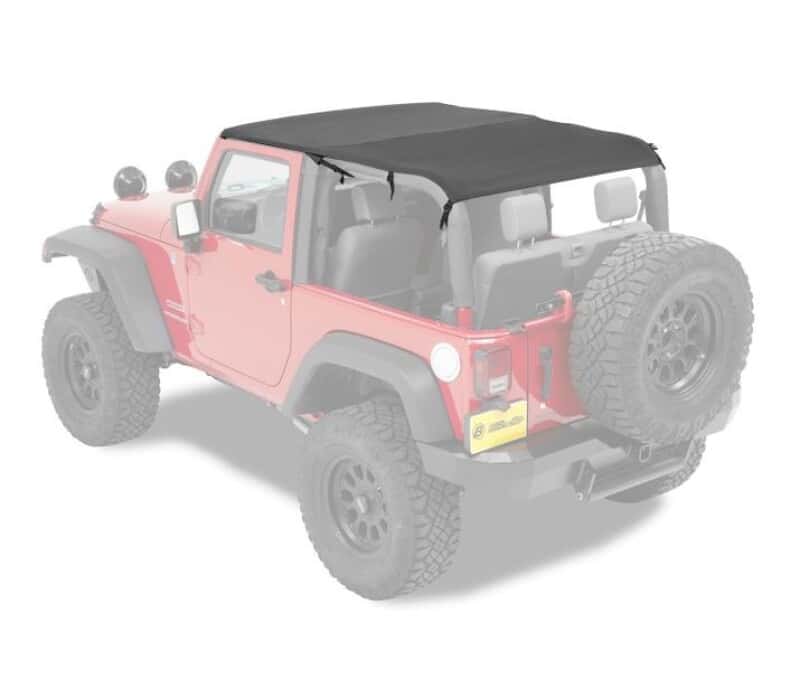 Bestop — Bestop 10-18 Jeep Wrangler JK 2-Door Header Safari Cable Style Bikini (Black Diamond)
Safari Cable Bikini - view 1