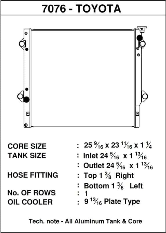 CSF — CSF 06-14 Toyota FJ Cruiser 4.0L / 03-09 Toyota 4Runner 4.0L / 2010 Toyota 4Runner 2.7L Radiator
CSF Radiator
7076 - view 4