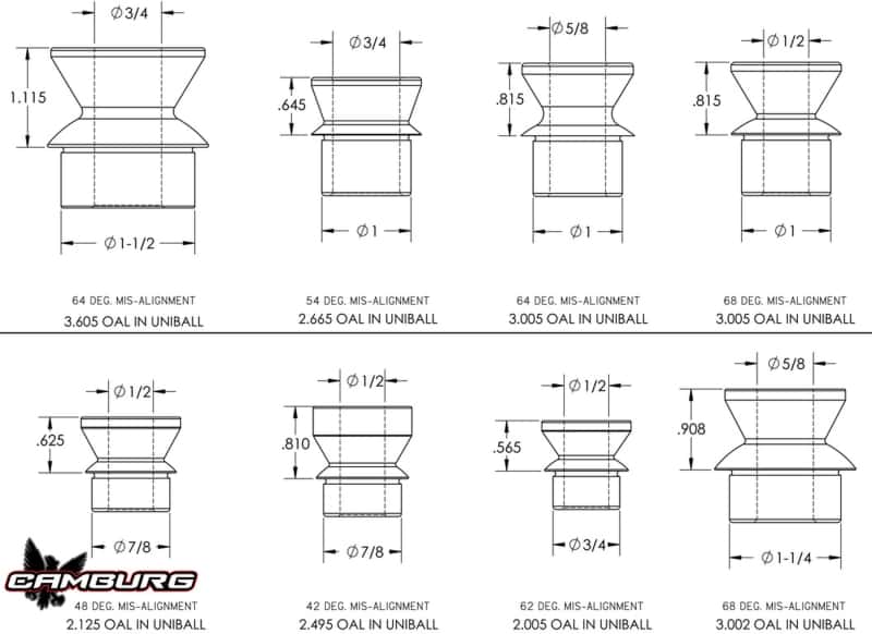 Camburg — Camburg 7/8in. RHT Heim Kit (FK JMX heim 1/2in. ID spacers 1.50in. thread bung jam nut)
Joint Kit - view 8