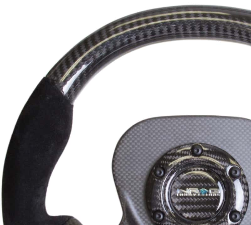 NRG — NRG Carbon Fiber Steering Wheel (320mm) CF Center Plate & Two-Tone Carbon w/Suede Trim Handles - view 6