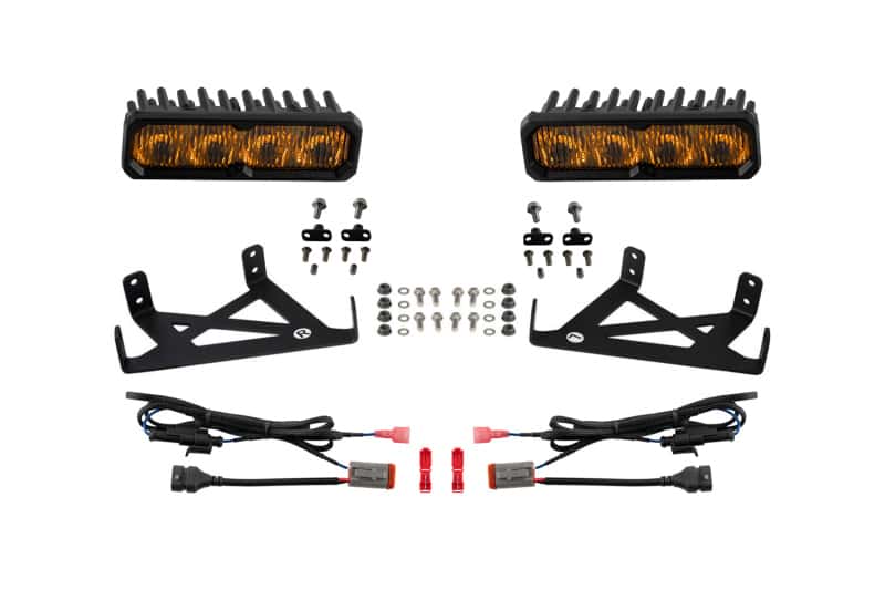 Diode Dynamics — Diode Dynamics 2020-2022 Ford F-250 Super Duty F250 Fog SS6 Max LED Kit Yellow 3000K - view 1