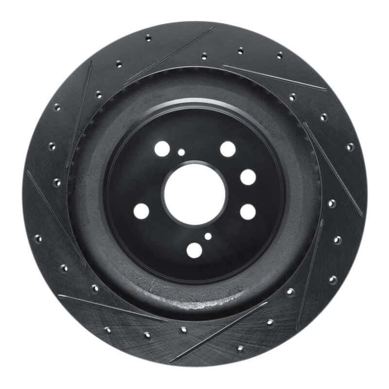 R1 Concepts — R1 2020-2025 Lexus RX450h+ Rear Right Drilled & Slotted Black Brake Rotor - view 5