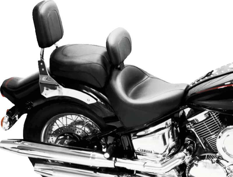 Mustang Motorcycle — Mustang 99-11 Yamaha V-Star 1100 Custom Wide Touring 2PC Seat w/Driver Backrest - Black - view 3