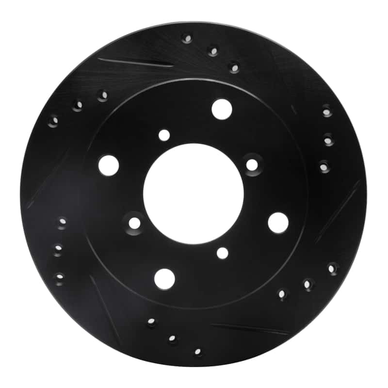 R1 Concepts — R1 89-01 Chevrolet Metro Front Right Drilled & Slotted Black Brake Rotor
R1 Brake Rotor Drill - view 1